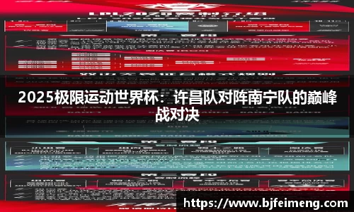 2025极限运动世界杯：许昌队对阵南宁队的巅峰战对决